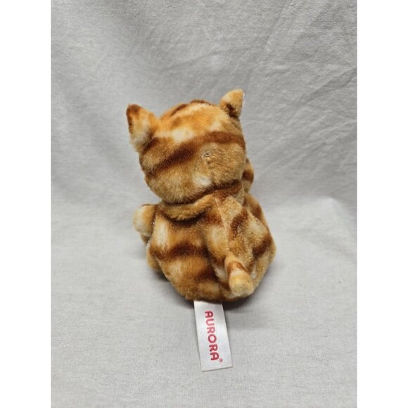 Aurora Cat Plush Beanie Palm Pals Meow Kitty Orange Tabby Stuffed Animal Toy 5” - Picture 3 of 4